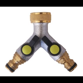 Raccordi Rapidi Ottone RUBINETTO A 2 VIE INDIPENDENTI 3/4
