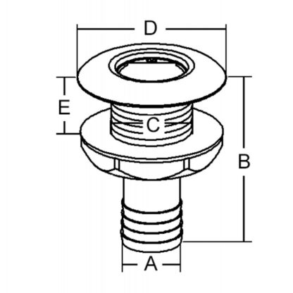 MARINE TOWN Scarichi e Ombrinali in Ottone,Inox SCARICO PVC/INOX Ø MM. 38 - immagine 2
