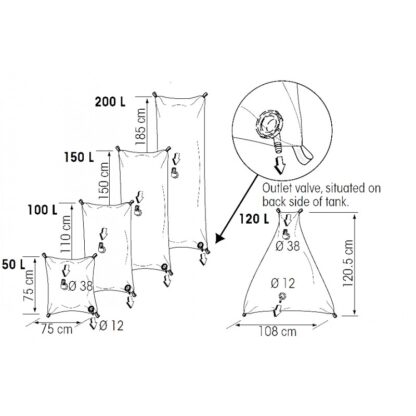 PLASTIMO Serbatoi Acque Chiare SERBATOIO ACQUA FLESSIBILE LT.120 - immagine 2
