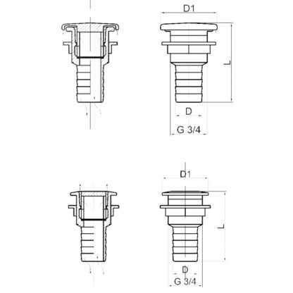 Sfiati in Ottone SFIATO INCASSO DRITTO PG. Ø MM.16 - immagine 2