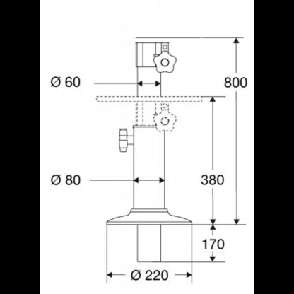 BARKA Tavoli e Supporti per Tavoli SUPPORTO TELESCOPICO MM.380/800 - immagine 2