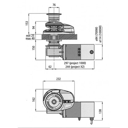 LOFRANS Verricelli Lofrans' X2 1000W 12V. LOW PROFIL mm. 10 - immagine 2