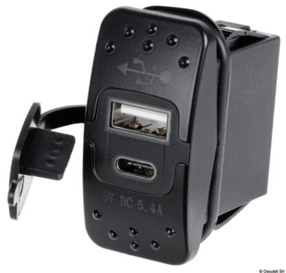 Presa femmina USB-A più USB-C 14.195.62 Osculati