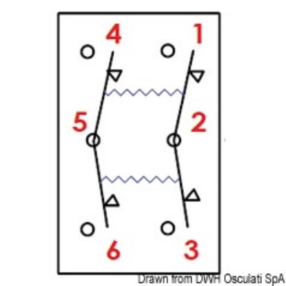 Interruttore Marina R II (ON)-OFF-(ON) 14.298.03 Osculati