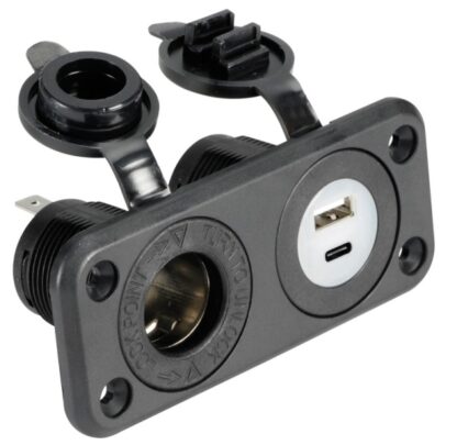 Presa accendisigari + USB-A + USB-C nera 14.516.06 Osculati