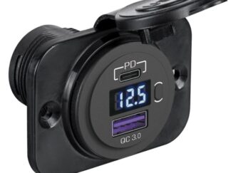 Presa di corrente con doppia USB + voltmetro 14.516.30 Osculati