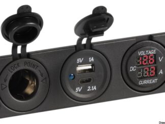 Voltmetro/Amperometro digitale 12V e USB-A + USB-C 14.517.29 Osculati