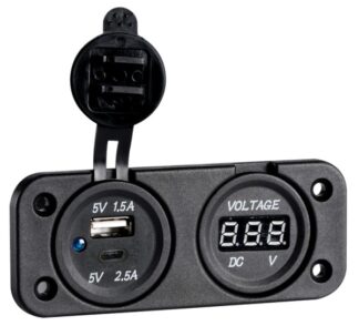 Voltmetro digitale e presa USB doppia A+C 14.517.52 Osculati