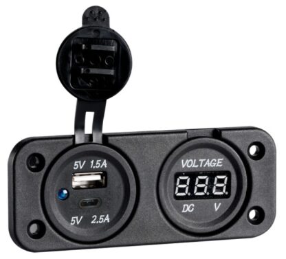 Voltmetro digitale e presa USB doppia A+C 14.517.52 Osculati