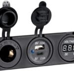 Osculati 14.517.53 Voltmetro Digitale E Presa Corrente Usb Doppia A+C voltometroamperometro digitale e prese corrente con montaggio ad incasso