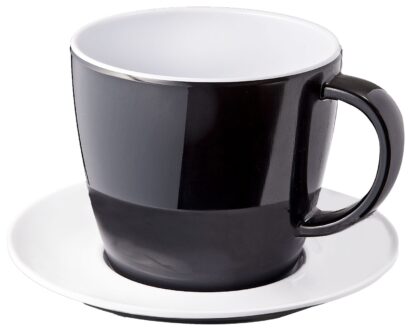 Tazza con piattino nero Brunner COMPLEMENT