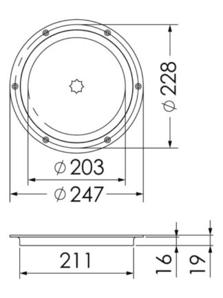 Botola ispezione AISI 316 passaggio 203 mm 20.100.50 Osculati