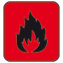 Adesivo pericolo incendio (foglio da 10 loghi) 25x27 35.464.06 Osculati