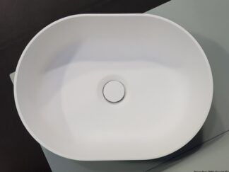 Lavello semiovale in Ocritech bianco 350x260 50.184.01 Osculati