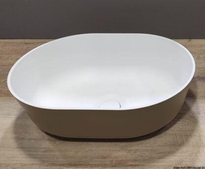 Lavello semiovale in Ocritech bianco/beige 350x260 50.184.03 Osculati