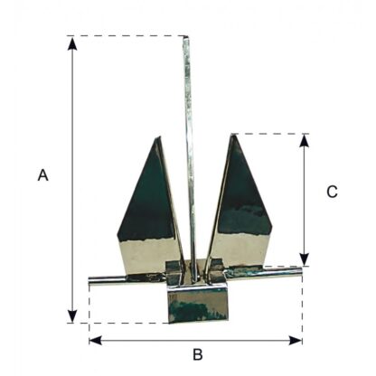 NANTONG FIVE-WOOD IMPORT & EXPORT Ancore in Acciaio zincato ANCORA TIPO DANFORTH KG.10 - immagine 5
