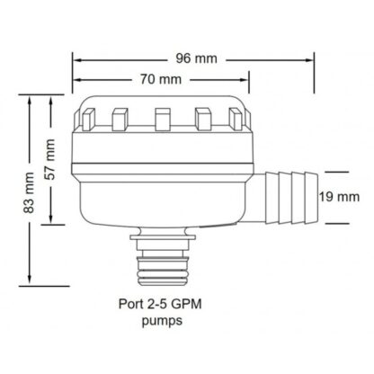 FLOJET Accessori per Pompe FILTRO PORTAGOMMA 3/4' 90°