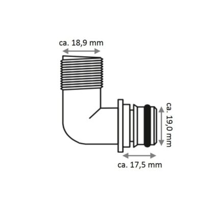 JABSCO Accessori per Pompe KIT BOCCHE 90°1/2' 30655-1000 (2 PZ