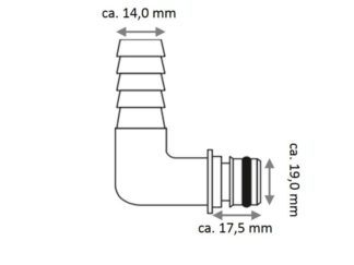 JABSCO Accessori per Pompe KIT BOCCHE 1/2' 90° (2PZ)