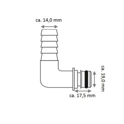 JABSCO Accessori per Pompe KIT BOCCHE 1/2' 90° (2PZ)