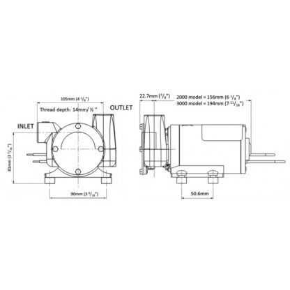 JABSCO Pompe, Autoclavi Jabsco, Flojet UTILITY P. 2000 24V 23920-2523 - immagine 2