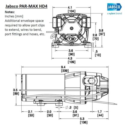 JABSCO Pompe, Autoclavi Jabsco, Flojet PARMAX HD4 12V 15LPM 25PSI - immagine 2