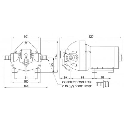 FLOJET Pompe, Autoclavi Jabsco, Flojet MPU 24V S/V 3C SW60 - immagine 2