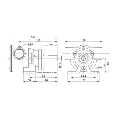 JABSCO Pompe Raffredamento Motore POMPA IN BRONZO 52080-2001 - immagine 2