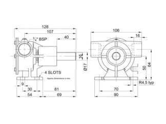JABSCO Pompe Raffredamento Motore POMPA IN BRONZO 52040-2001