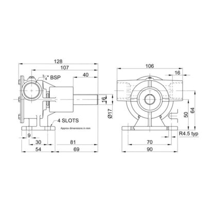 JABSCO Pompe Raffredamento Motore POMPA IN BRONZO 52040-2001