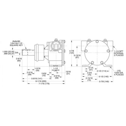 JABSCO Pompe Raffredamento Motore POMPA IN BRONZO 6400-1051 - immagine 2