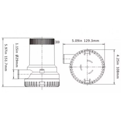 RULE Pompe Rule POMPA SOMM. 2000GPH 24V 12 - immagine 2