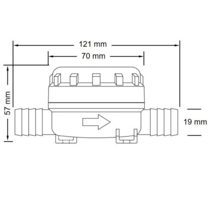 JABSCO Accessori per Pompe FILTRO PORTAGOMMA 19MM. 3/4' 20 MES - immagine 2