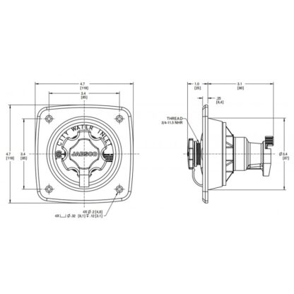 JABSCO Accessori per Pompe REGOLATORE PRESS. CROMATO - immagine 2