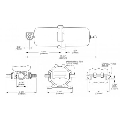 JABSCO Accessori per Pompe SERBATOIO ACCUM. 30573-0000 - immagine 2