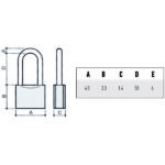 LUCCHETTO OTTONE mm 40 ARCO INOX LUNG.2700M POTENT 2780MB POTENT LUCCHETTI             S POTENT