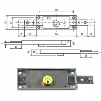 SERRATURA SERRANDE DX+SX DIR.       C1625KA POTENT C-1625. POTENT SERR.BASCULANTI       S POTENT