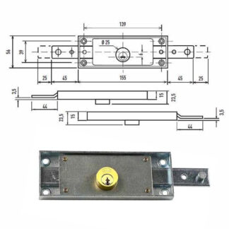 SERRATURA SERRANDE DX+SX PIE.      C1625ZKA POTENT C-1625/Z. POTENT SERR.BASCULANTI       S POTENT