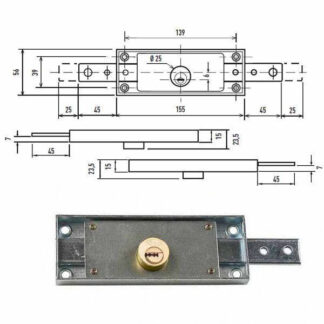 SERRATURA SERRANDE 2 CH.ORI.DIR.C1625FLATKA POTENT C-1625.FLAT POTENT SERR.BASCULANTI       S POTENT