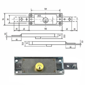 SERRATURA SERRANDE DX+SX PIE.  C1625ZFLATKA POTENT C-1625/Z.FLAT POTENT SERR.BASCULANTI       S POTENT