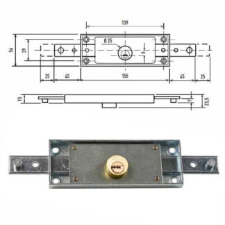 SERRATURA SERRANDE 2 CH.ORI.DIR. C1600FLAT  POTENT C-1600.FLAT POTENT SERR.BASCULANTI       S POTENT