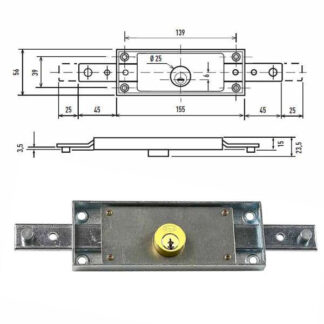 SERRATURA SERRANDA 2 CH.ORI.PIE. C1600ZFLAT POTENT C-1600/Z.FLAT POTENT SERR.BASCULANTI       S POTENT
