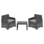 SALOTTINO SET ORTA ANTRACITE        Pz 3 PROGARDEN ORT04CAG ARREDO GIARDINO PROGARDEN    C PROGARDEN