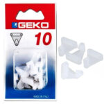GANCIO 3 CHIODINI NYLON BIANCO Pz 10          GEKO 550/4 GANCI X                      F GEKO