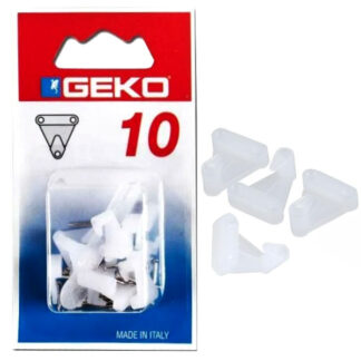 GANCIO 3 CHIODINI NYLON BIANCO Pz 10          GEKO 550/4 GANCI X                      F GEKO