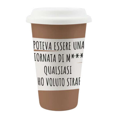 TAZZA MUG CERAMICA COPERCHIO GIORNATA  ml 260 SOOR 1150035 TAZZE CERAMICA               C SOOR