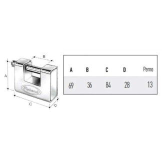LUCCHETTO CORAZZATO mm 84 SERRANDE          POTENT 2960PC POTENT LUCCHETTI             S POTENT