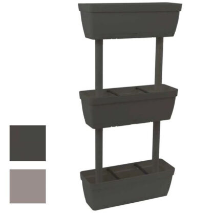VASO LOLEGO GRIGIO SET      cm 59x16 h 16 ARTPLAST VEG050.S3.AN/ESP VASI PLASTICA                F ARTPLAST