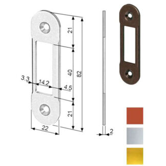 INCONTRO SERRATURE MEDIANA 22x82 BRONZATO 1402 AGB B01402.90.22 AGB SERR.LEGNO INFILARE      S AGB SERRATURE