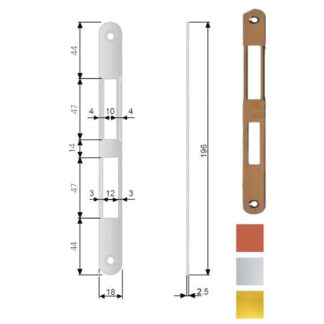 INCONTRO SERRATURE CENTRO 18x196 BRONZATO 1000 AGB B01000.39.22 AGB SERR.LEGNO INFILARE      S AGB SERRATURE
